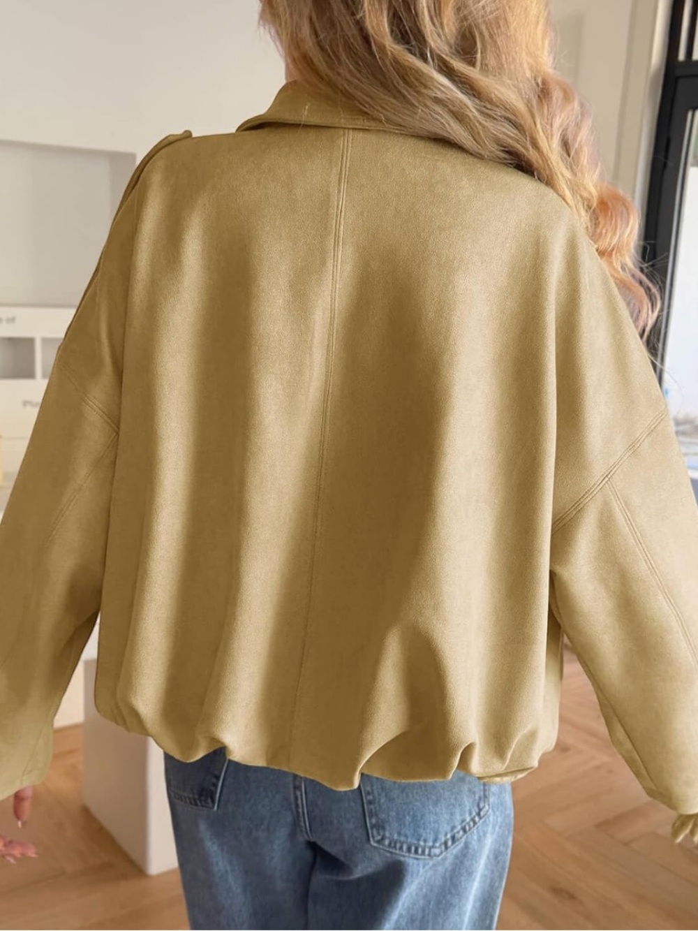 NWT 🤎 Suede Bubble Oversized Jacket - Picture 9 of 14